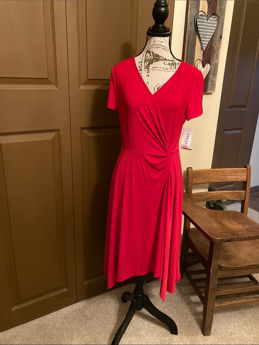 Perceptions NewYork Petites Red Dress NWT